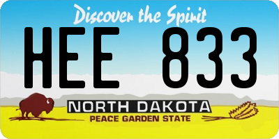 ND license plate HEE833
