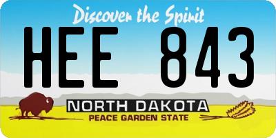 ND license plate HEE843