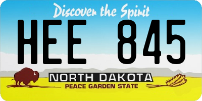 ND license plate HEE845