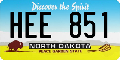 ND license plate HEE851