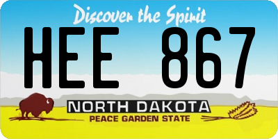 ND license plate HEE867