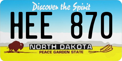 ND license plate HEE870