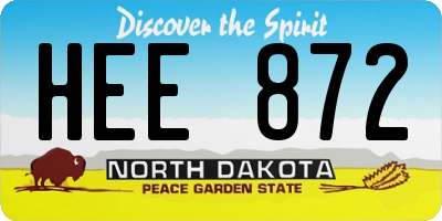 ND license plate HEE872