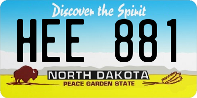 ND license plate HEE881