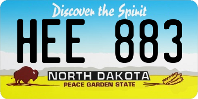 ND license plate HEE883