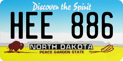 ND license plate HEE886