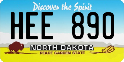 ND license plate HEE890