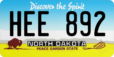ND license plate HEE892