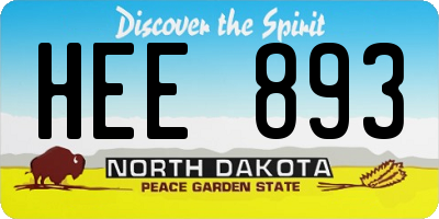 ND license plate HEE893