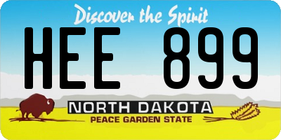 ND license plate HEE899
