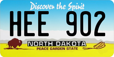 ND license plate HEE902