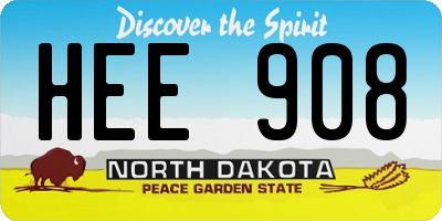 ND license plate HEE908