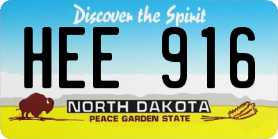 ND license plate HEE916