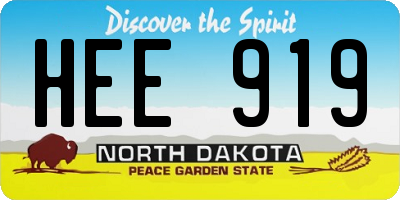 ND license plate HEE919
