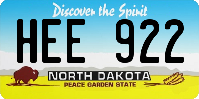 ND license plate HEE922