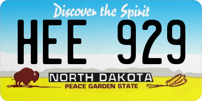 ND license plate HEE929