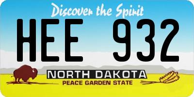 ND license plate HEE932