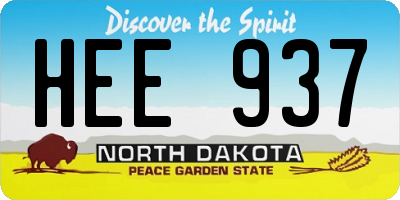 ND license plate HEE937