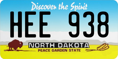ND license plate HEE938