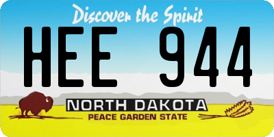 ND license plate HEE944