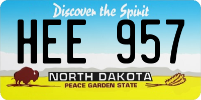 ND license plate HEE957