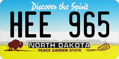 ND license plate HEE965