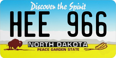 ND license plate HEE966