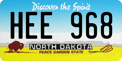 ND license plate HEE968