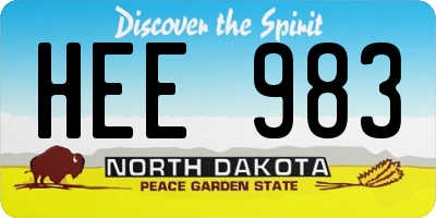ND license plate HEE983