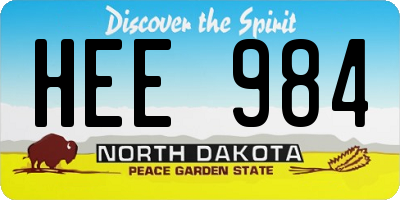 ND license plate HEE984