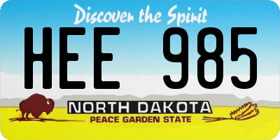 ND license plate HEE985