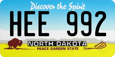 ND license plate HEE992