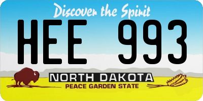 ND license plate HEE993