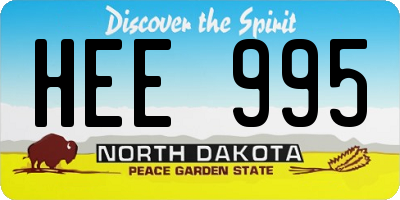 ND license plate HEE995