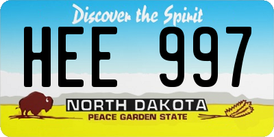 ND license plate HEE997