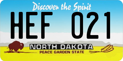 ND license plate HEF021