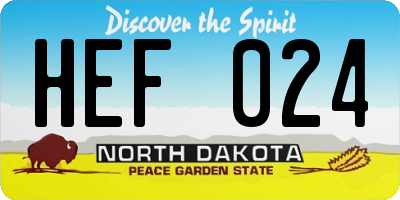 ND license plate HEF024