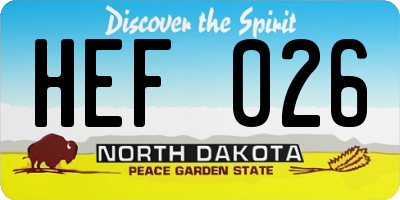 ND license plate HEF026
