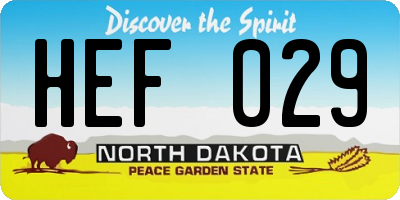 ND license plate HEF029