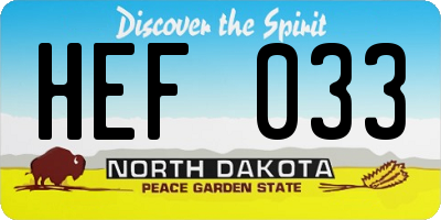 ND license plate HEF033