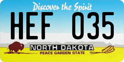 ND license plate HEF035