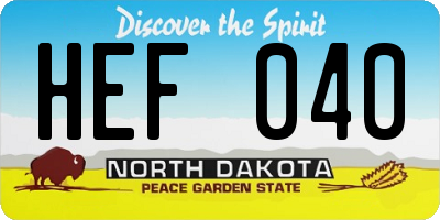 ND license plate HEF040
