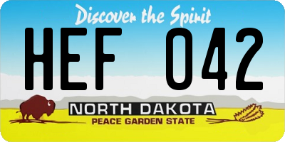 ND license plate HEF042
