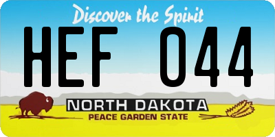 ND license plate HEF044