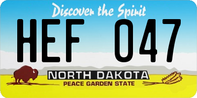 ND license plate HEF047