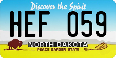 ND license plate HEF059