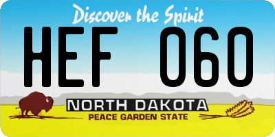 ND license plate HEF060