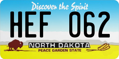 ND license plate HEF062