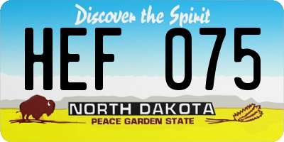 ND license plate HEF075