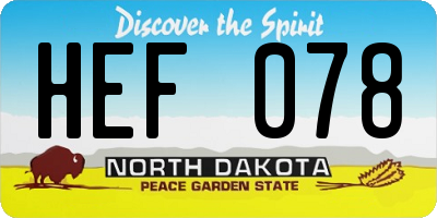 ND license plate HEF078